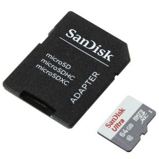 MEMORIA MICROSD 64GB SANDISK UHS-I (Class 10 / Speed Class 1) P/N SDSQUNR-064G-CN3MA