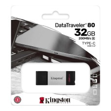 PENDRIVE KINGSTON DATATRAVELER 80 32GB - USB 3.2 GEN 1 / USB-C P/N DT8032GB
